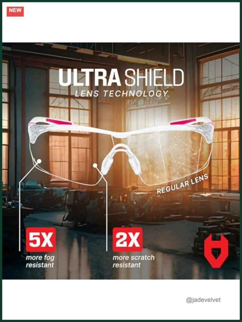 Clear Safety Glasses for Women with Adjustable Frames, Anti-Fog, Scratch